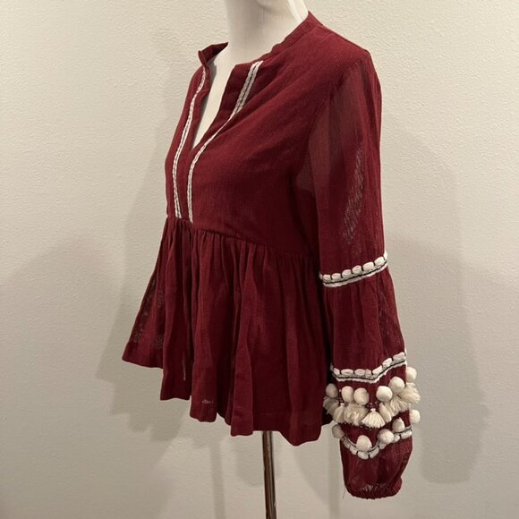 Anthropologie Vineet Bahl Nisha Peasant Top M - Picture 3 of 8